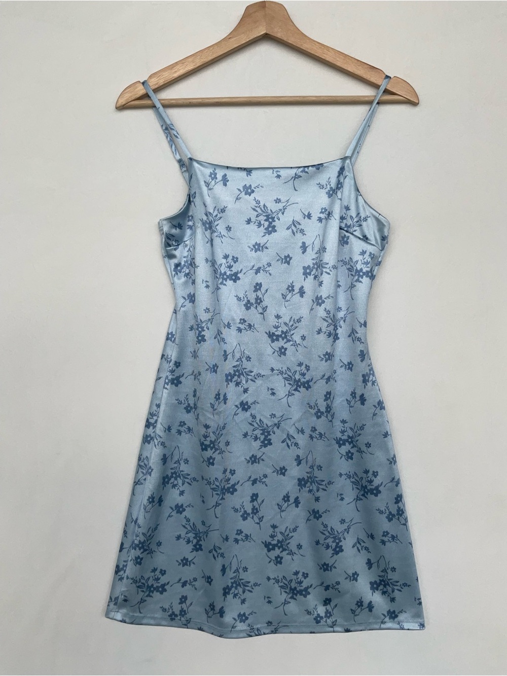 Altar'd State Pale Blue Floral Slip Mini Dress